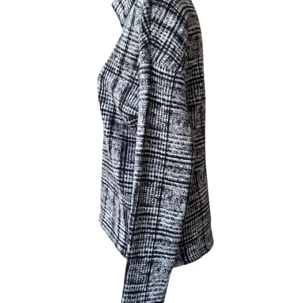 Columbia Black and White Plaid Turtleneck Sweater, Size S - Picture 3 of 10